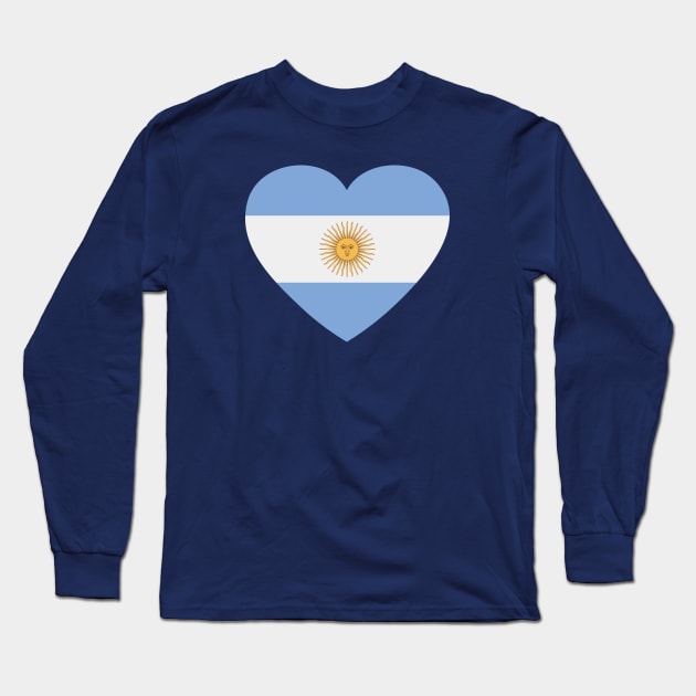 I Love Argentina // Heart-Shaped Argentine Flag Long Sleeve T-Shirt by SLAG_Creative